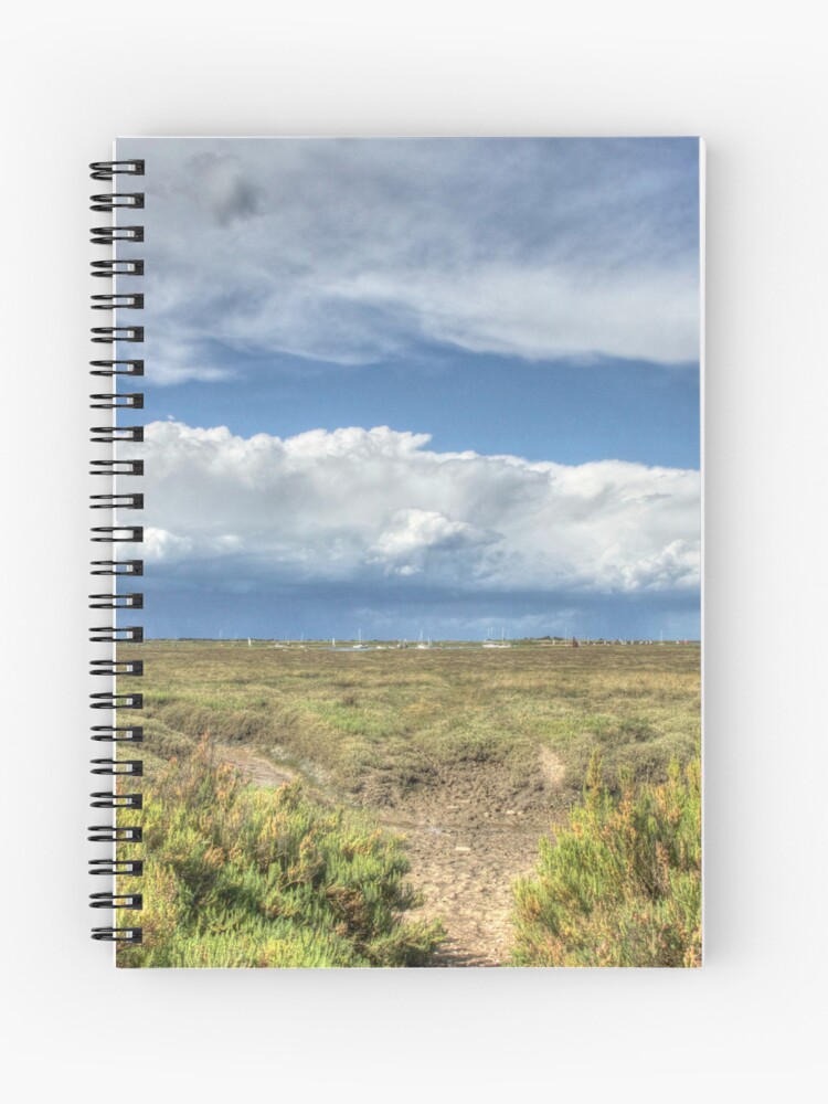 Brancaster sea cloud spiral notebook. Cover image by MyriadLifePhoto. Lined or graph paper internal pages. Please visit the image link to buy via Redbubble.com