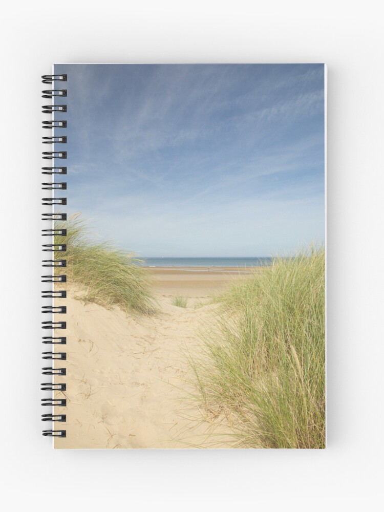 Holkham Dunes spiral notebook. Cover image by MyiradLifePhoto. Lined or graph paper internal pages. Please click on the image link to buy via Redbubble.com